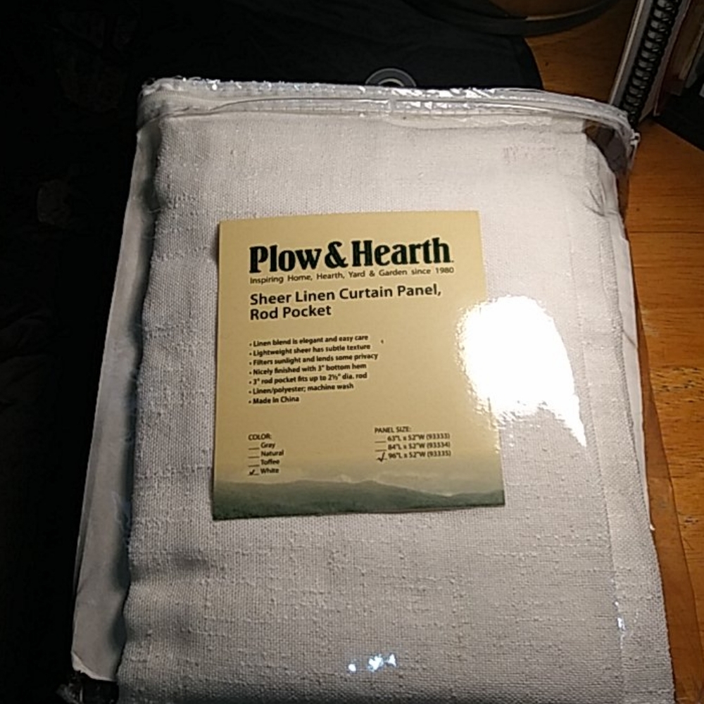 Plow& hearth sheer linen panel
